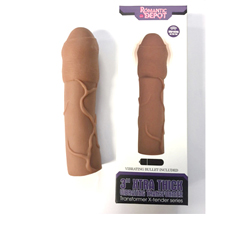VIP 3 inch Vibrating Penis Extension Tan 